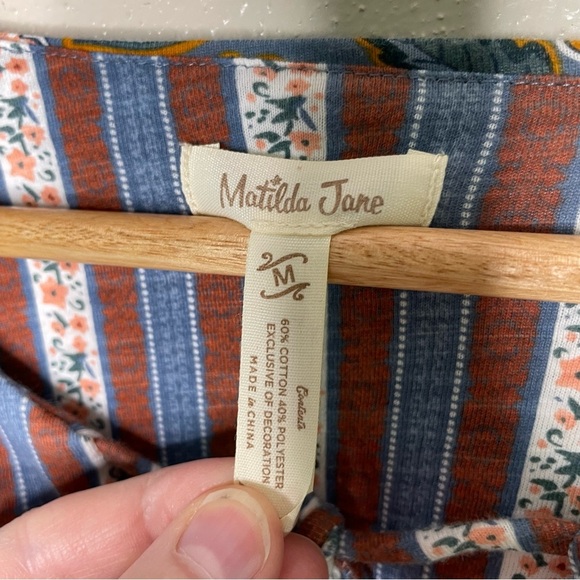 Matilda Jane | Heart to Heart Pasture Blue Floral Flutter Sleeve Dress - Picture 7 of 8